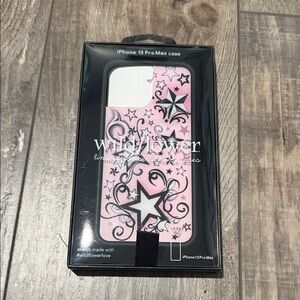 Wildflowers Black and Pink Star iPhone 13 Pro Max Case